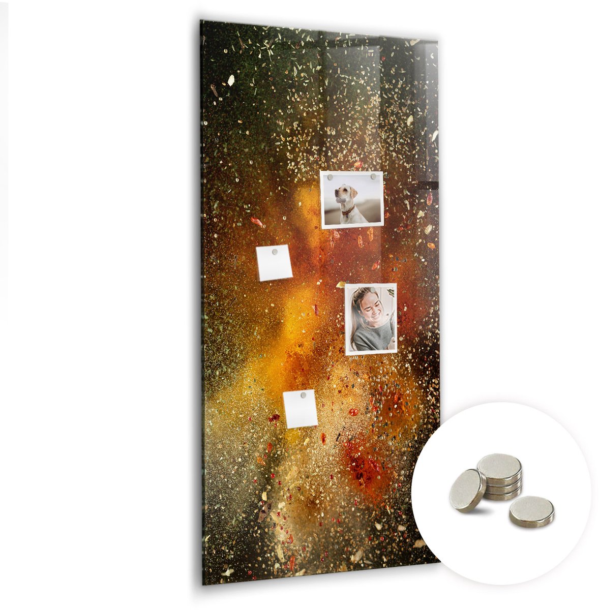 Coloray Glazen Magneetbord - Magnetisch Bord Rode kleur - 60x120 cm - Oranje Magneetbord - Magnetic Board - Memobord