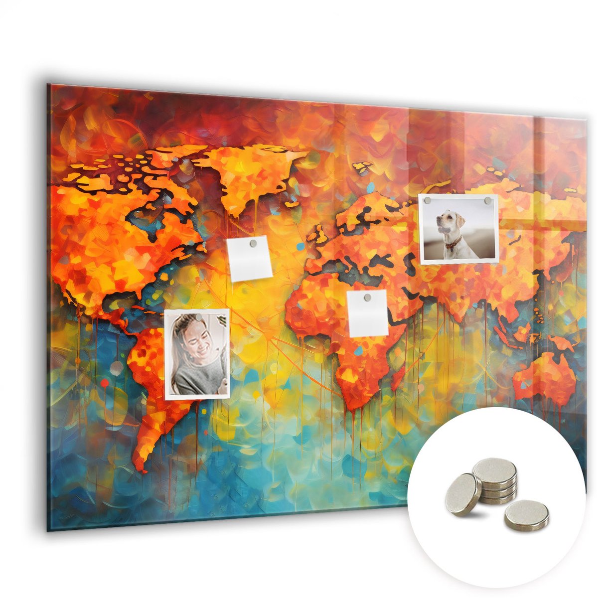 Coloray Glazen Magneetbord - Magnetisch Bord Groene groenten - 100x70 cm - Veelkleurig Magneetbord - Magnetic Board - Keuken Decoratie