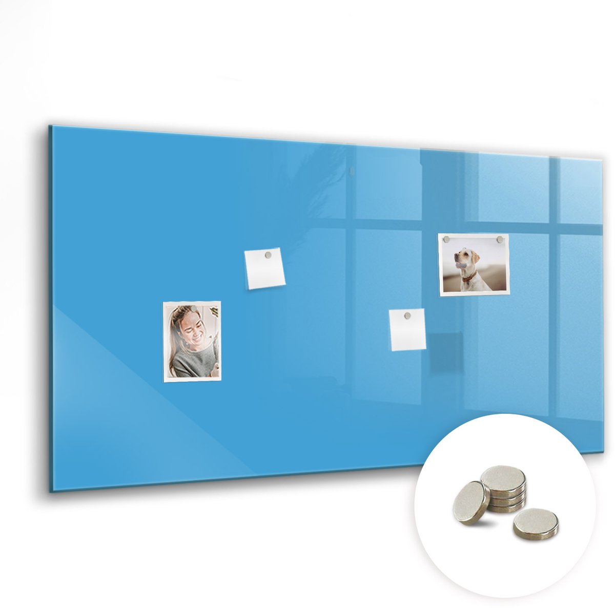 Coloray Glazen Magneetbord - Magnetisch Bord Rode kleur - 120x60 cm - Blauw Magneetbord - Magnetic Board - Magneetbord Design