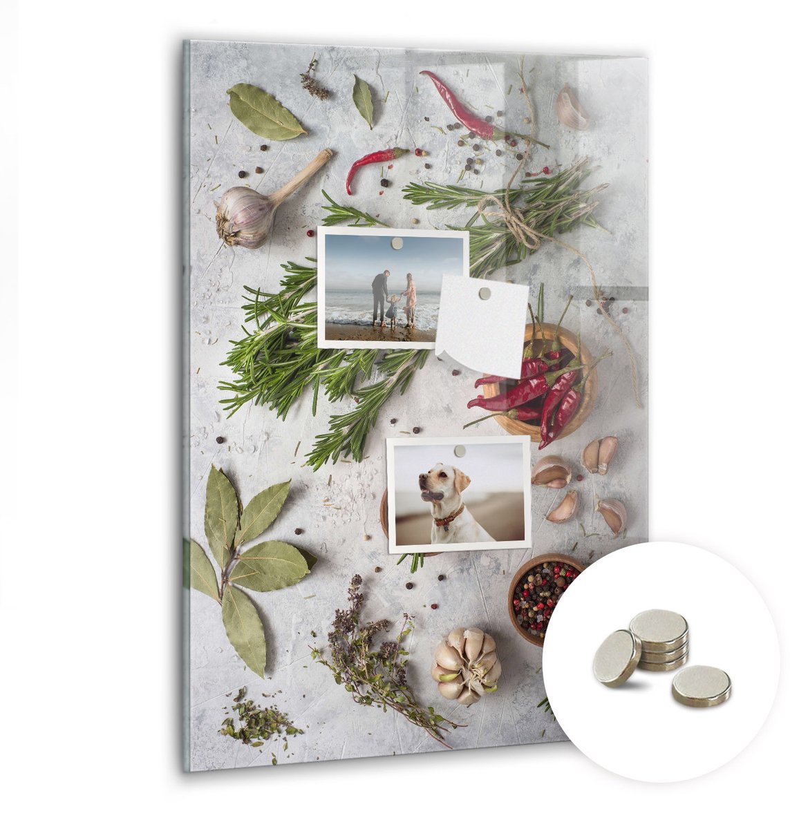 Coloray Glazen Magneetbord - Magnetisch Bord Flamingo vogel natuur - 40x60 cm - Grijs Magneetbord - Magnetic Board - Woonkamer Decoratie