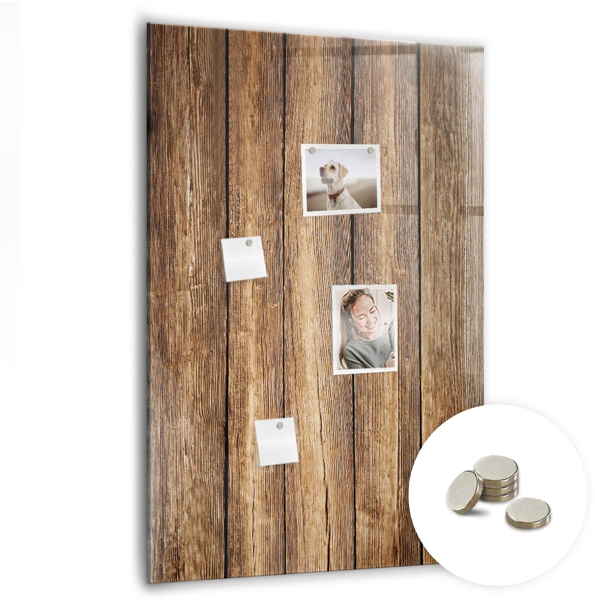 Coloray Glazen Magneetbord - Magnetisch Bord Bosbomen natuur - 70x100 cm - Bruin Magneetbord - Magnetic Board - Woonkamer Decoratie