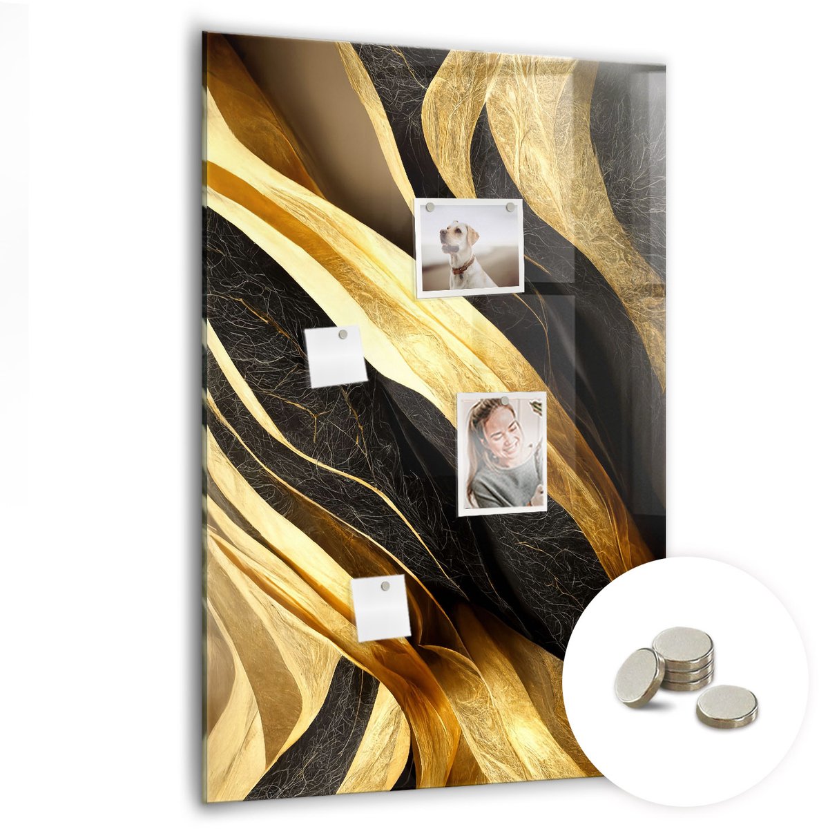 Coloray Glazen Magneetbord - Magnetisch Bord Verse avocado - 70x100 cm - Gouden Magneetbord - Magnetic Board - Keuken Decoratie