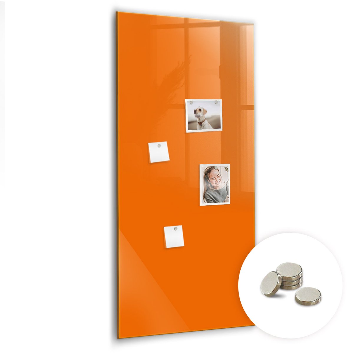 Coloray Glazen Magneetbord - Magnetisch Bord - 60x120 cm - Oranje Magneetbord - Magnetic Board - Wanddecoratie