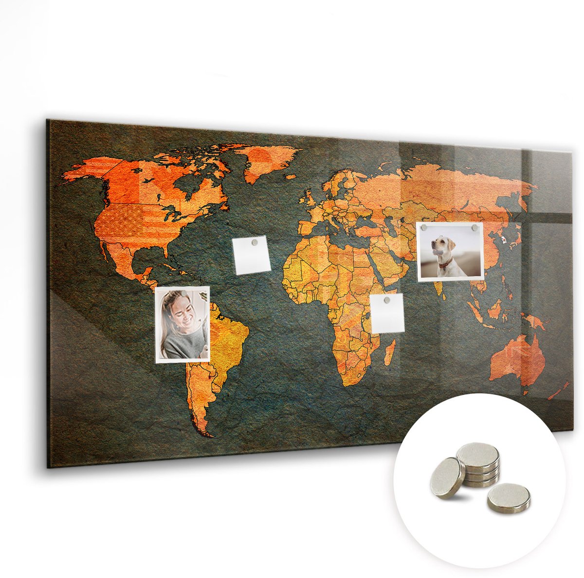 Coloray Glazen Magneetbord - Magnetisch Bord Wijnkurken - 120x60 cm - Veelkleurig Magneetbord - Magnetic Board - Keuken Decoratie