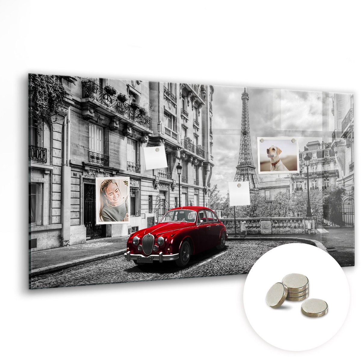 Coloray Glazen Magneetbord - Magnetisch Bord De inscriptie bon appetit - 120x60 cm - Veelkleurig Magneetbord - Magnetic Board - Keuken Decoratie