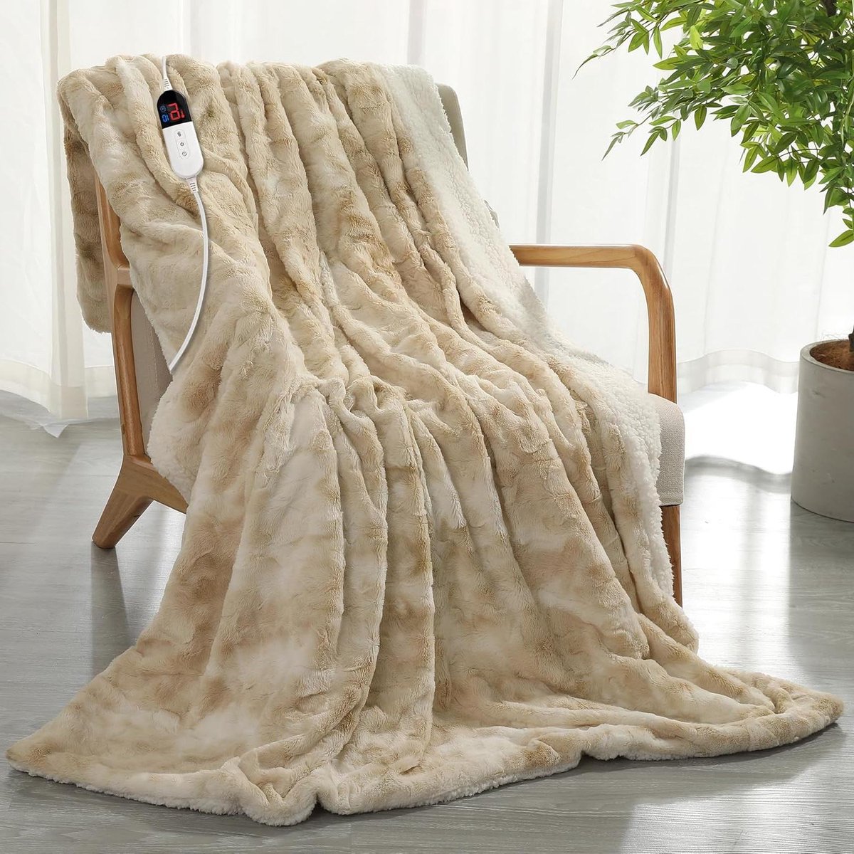 Verwarmde Deken - Elektrisch Plaid - Gezellige Warmte - 6 Warmtestanden - 130 x 180 cm - Tie-Dye