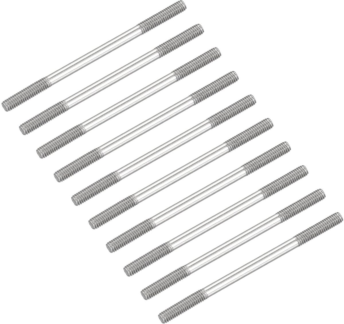 SnelShoppen - 20 Stuks Dubbelzijdige Pen Schroef M4 70mm 304 RVS Stang Schroeven voor Huishoudelijk Gebruik, Perfect voor Klussen, DIY en Meubels