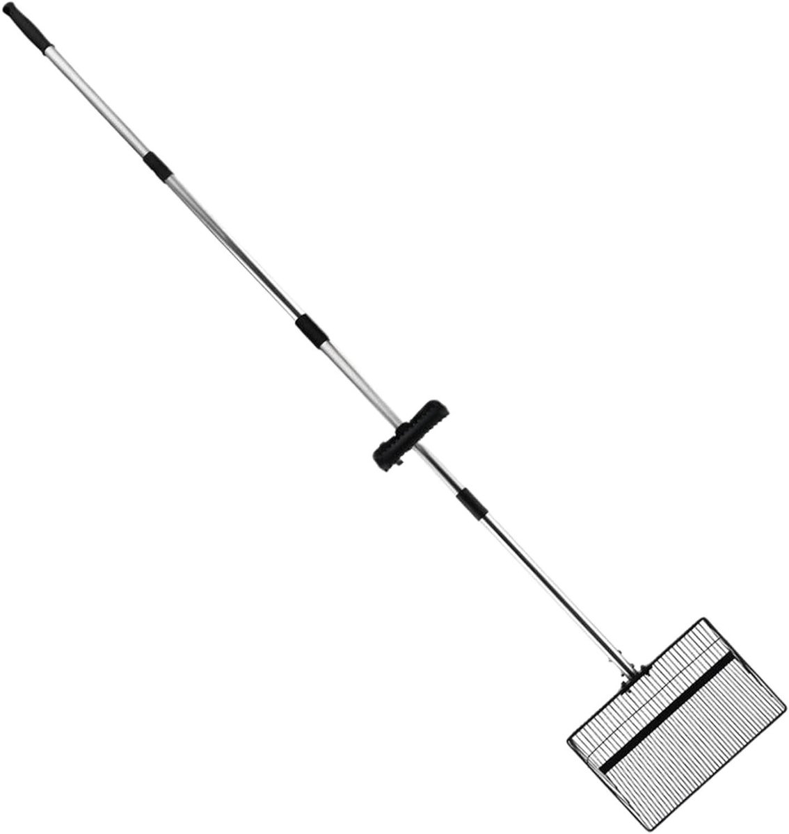 Kippenmest Schep - Hokken Schraper - Stallen Onderhoud - Verstelbare Ergonomische Steel - 175 cm - Zilver