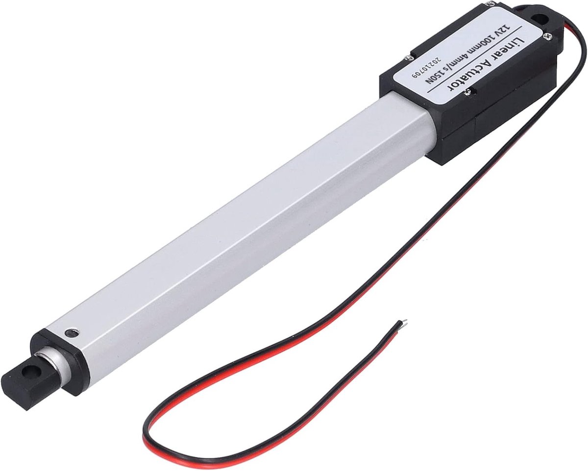 SnelShoppen - DC 12V Mini Lineaire Stroke Actuator 100mm - Hoge Snelheid Elektrische Actuator voor Liftstoel, Massagebed, Sofa - 20N, Geluidsarm, IP60