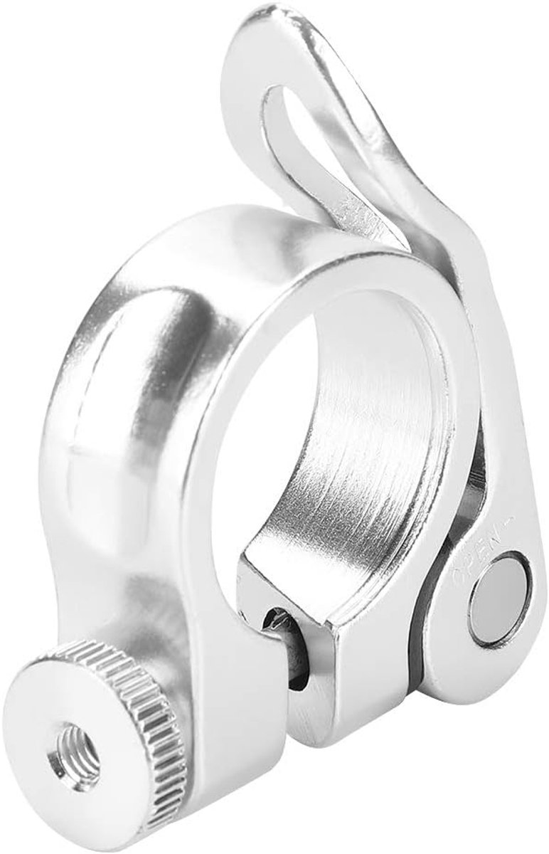 SnelShoppen - Snelkoppeling voor Jeugd Fiets 25mm, Aluminium Legering Zadelpen Klem 25.4mm, Snelle Montage Zwart Mountainbike en Wegfiets (Zilver)