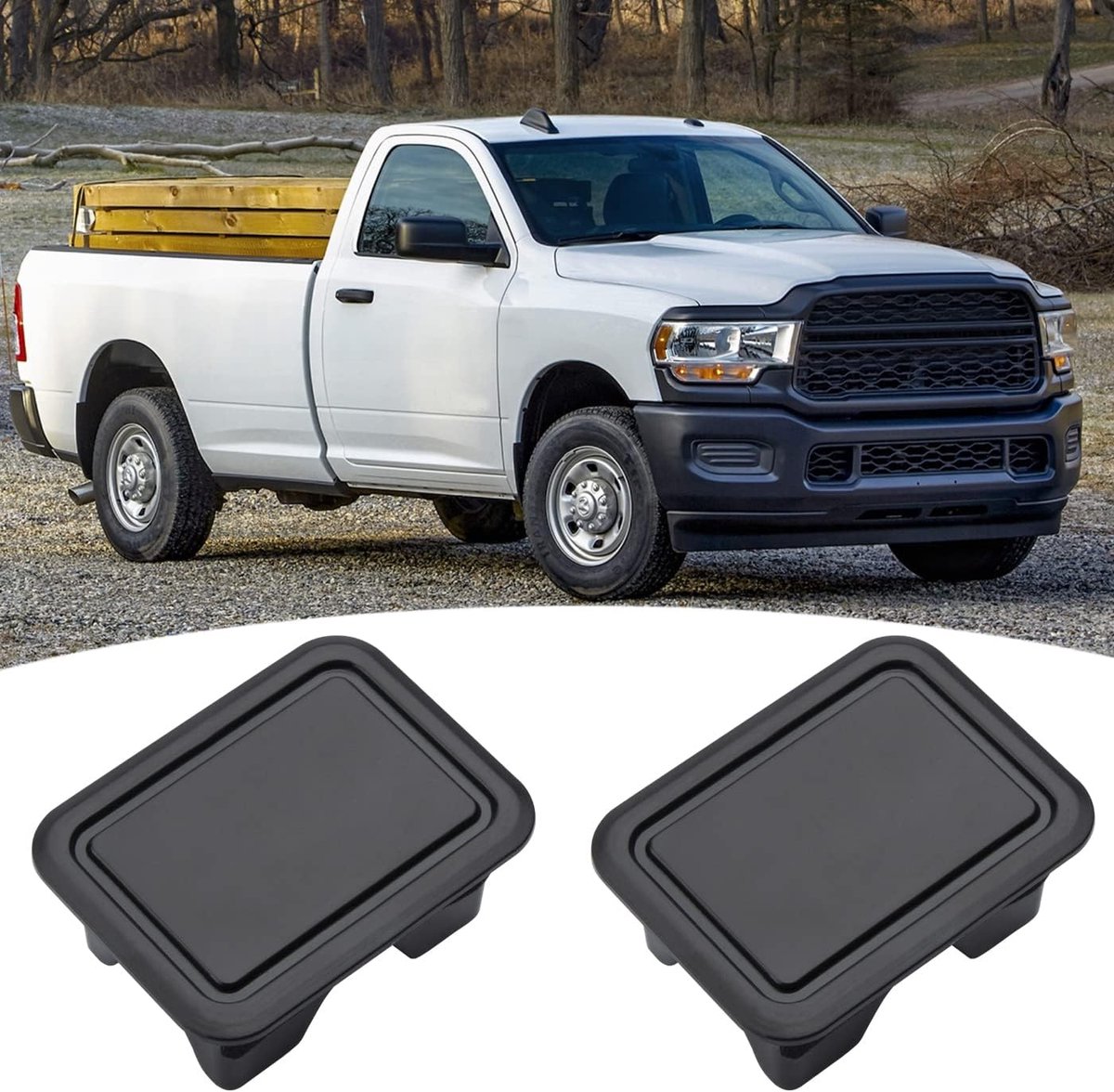 SnelShoppen - Hole Stop Doppen voor Dodge RAM 1500 2019-2003 - 2 Stuks Binnenste Afdekking Oplaadgebied Stopper Accessoires - Eenvoudige Installatie e