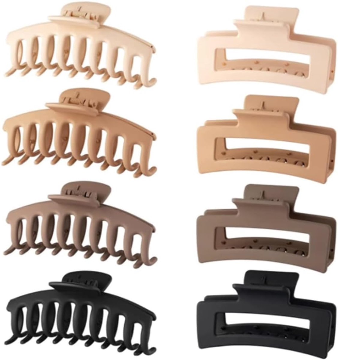 SnelShoppen - Pack van 8 Grote Haarspelden 2 Stijlen Antislip Haar Klem Clips Haar Styling Accessoires voor Vrouwen - Duurzaam en Breukbestendig