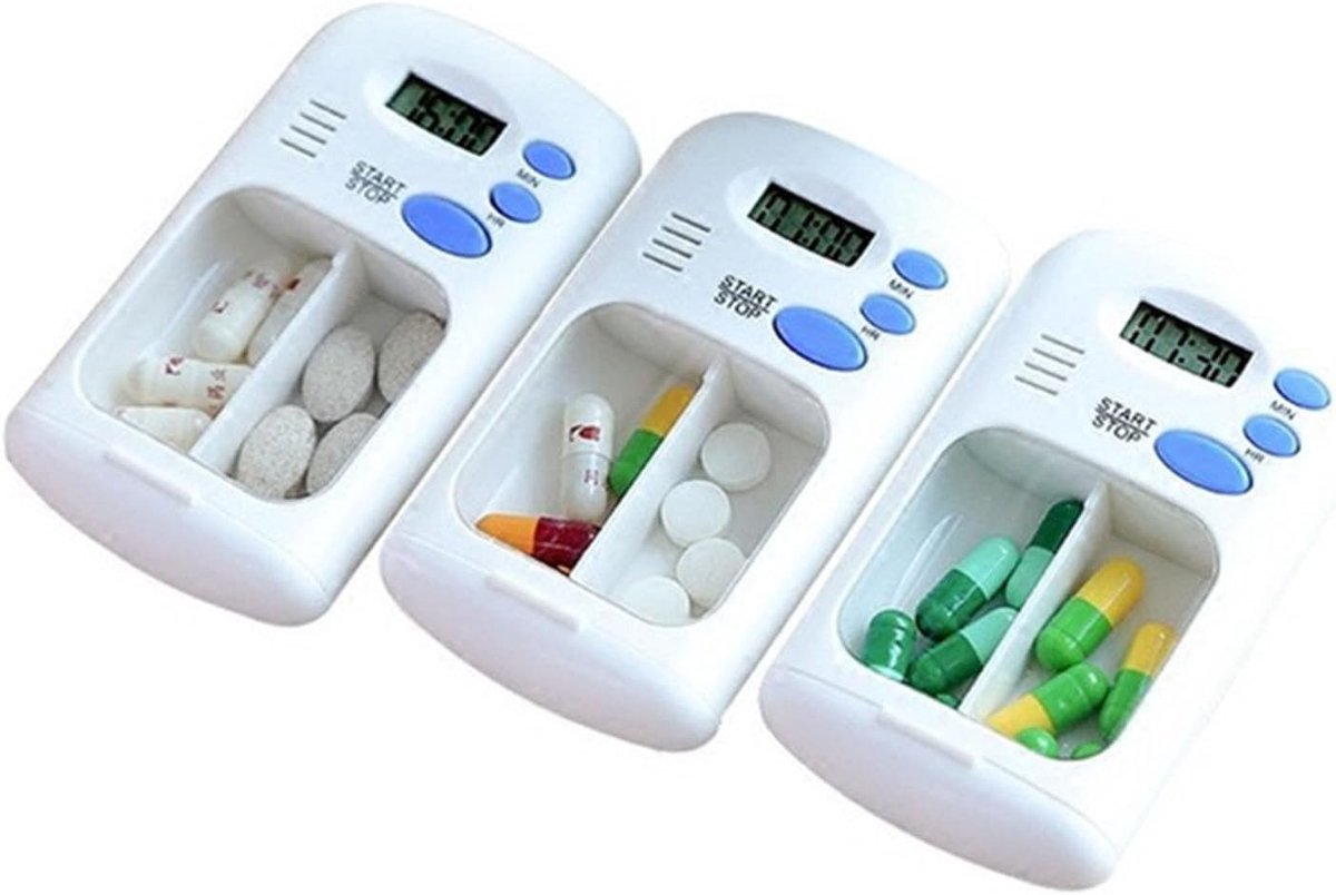 SnelShoppen - Digitale Medicijn Doos met Alarm, Draagbare Mini Pillenhouder Timer, Medicijnopslag en Organisator, Lichtgewicht en Compact voor Kindere