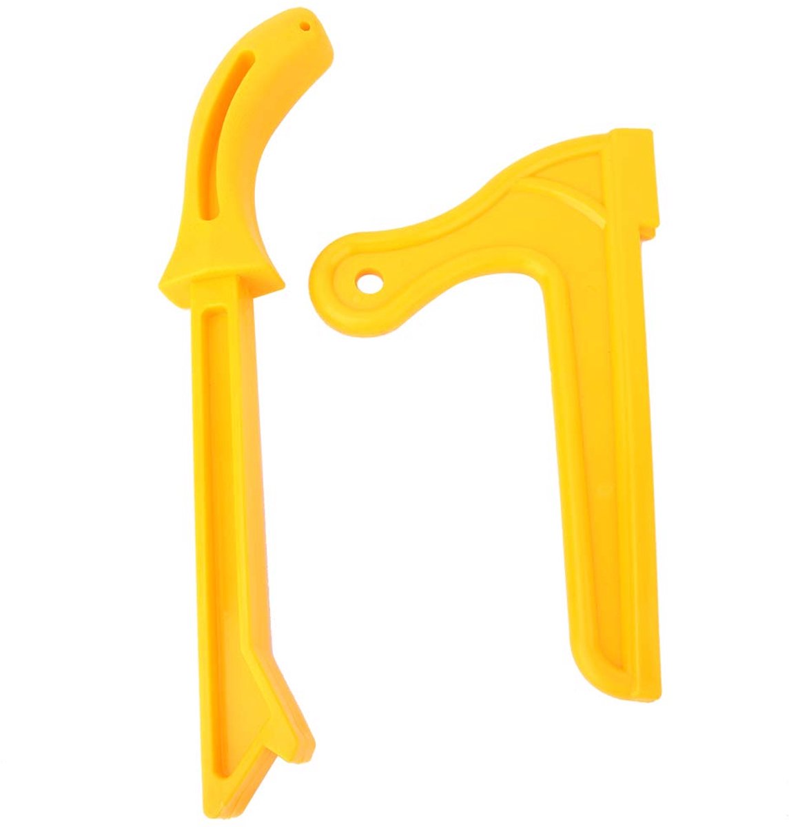 SnelShoppen - Push Stick 2 Pack Geel Plastic Houtbewerking Veiligheids Push Blokken Handzaag Plastic Duwer Gereedschap Set Tafelzaag Accessoires