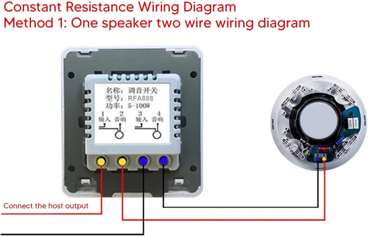 SnelShoppen - 50W Volume Knop met 5 Snelheden, Vlamvertragend PC Materiaal voor Verliesvrije Geluid, Eenvoudige Bedrading, Zwart voor Thuisgebruik, Fe