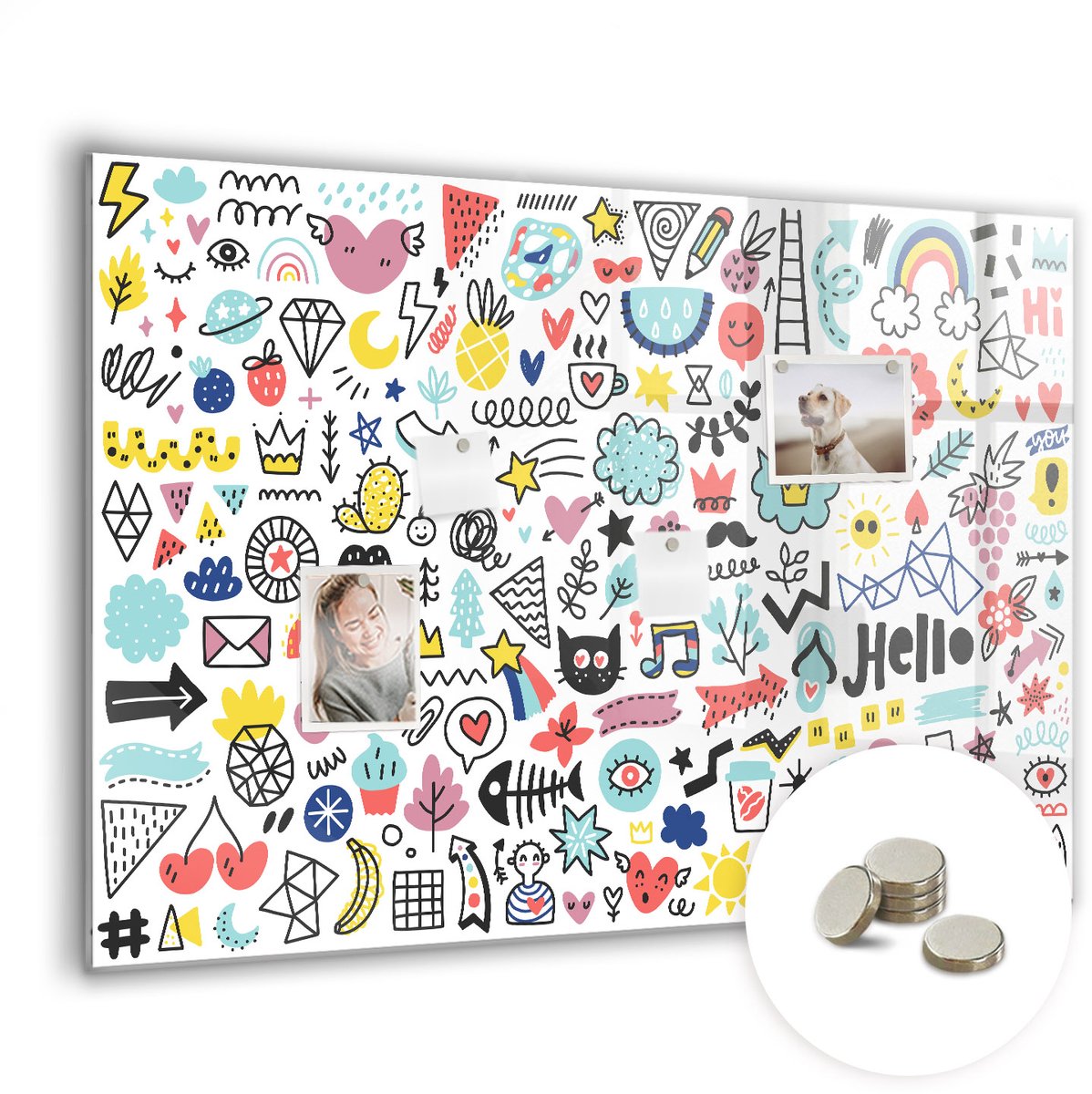Coloray Glazen Magneetbord - Magnetisch Bord De pupil van het menselijk oog - 100x70 cm - Veelkleurig Magneetbord - Magnetic Board - Wanddecoratie