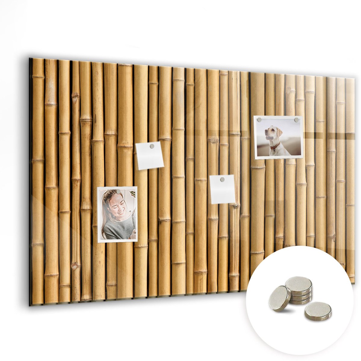 Coloray Glazen Magneetbord - Magnetisch Bord Wereldkaart van het bord - 90x60 cm - Bruin Magneetbord - Magnetic Board - Magneetbord Design