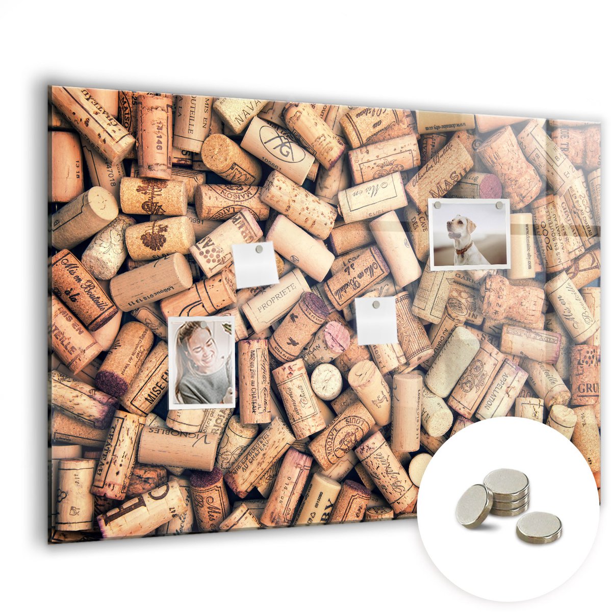 Coloray Glazen Magneetbord - Magnetisch Bord Oude autostad - 100x70 cm - Bruin Magneetbord - Magnetic Board - Glazen Magneetbord