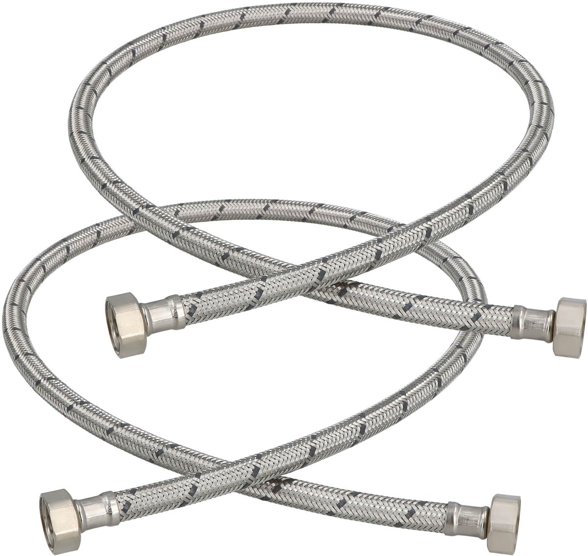 KOTARBAU® 2 Stuks - Flexibele Aansluitslang 1/2" x 1/2" - Flexibele Kraanslang 100 cm - Sanitaire Aansluitslang - Flexibele Verbindingsslang - Aansluitslang Armatuur - met Roestvrijstalen Vlechtwerk