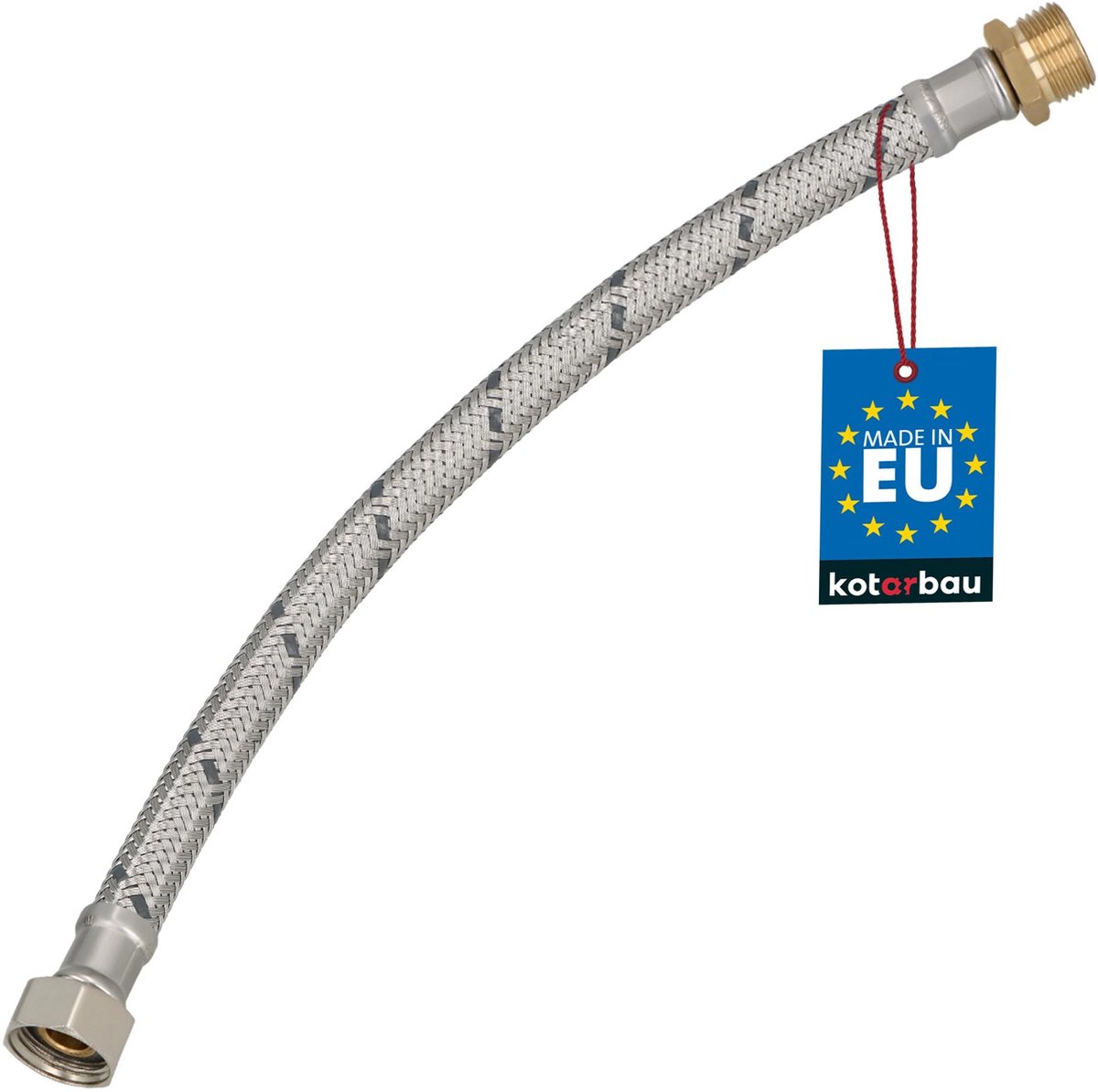 KOTARBAU® Flexibele Aansluitslang 3/8"x3/8" - Sanitaire Aansluitslang 30 cm - Flexibele Kraanslang - Buitendraad x Binnendraad - Aansluitslang Armatuur - Gevlochten Roestvrijstalen Aansluitslang