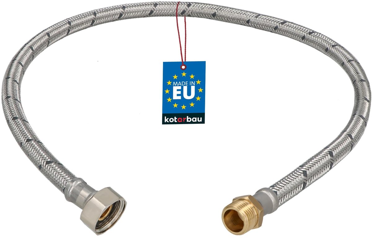 KOTARBAU® Flexibele Aansluitslang 1/2"x3/8" - Sanitaire Aansluitslang 70 cm - Flexibele Kraanslang - Buitendraad x Binnendraad - Aansluitslang Armatuur - Gevlochten Roestvrijstalen Aansluitslang