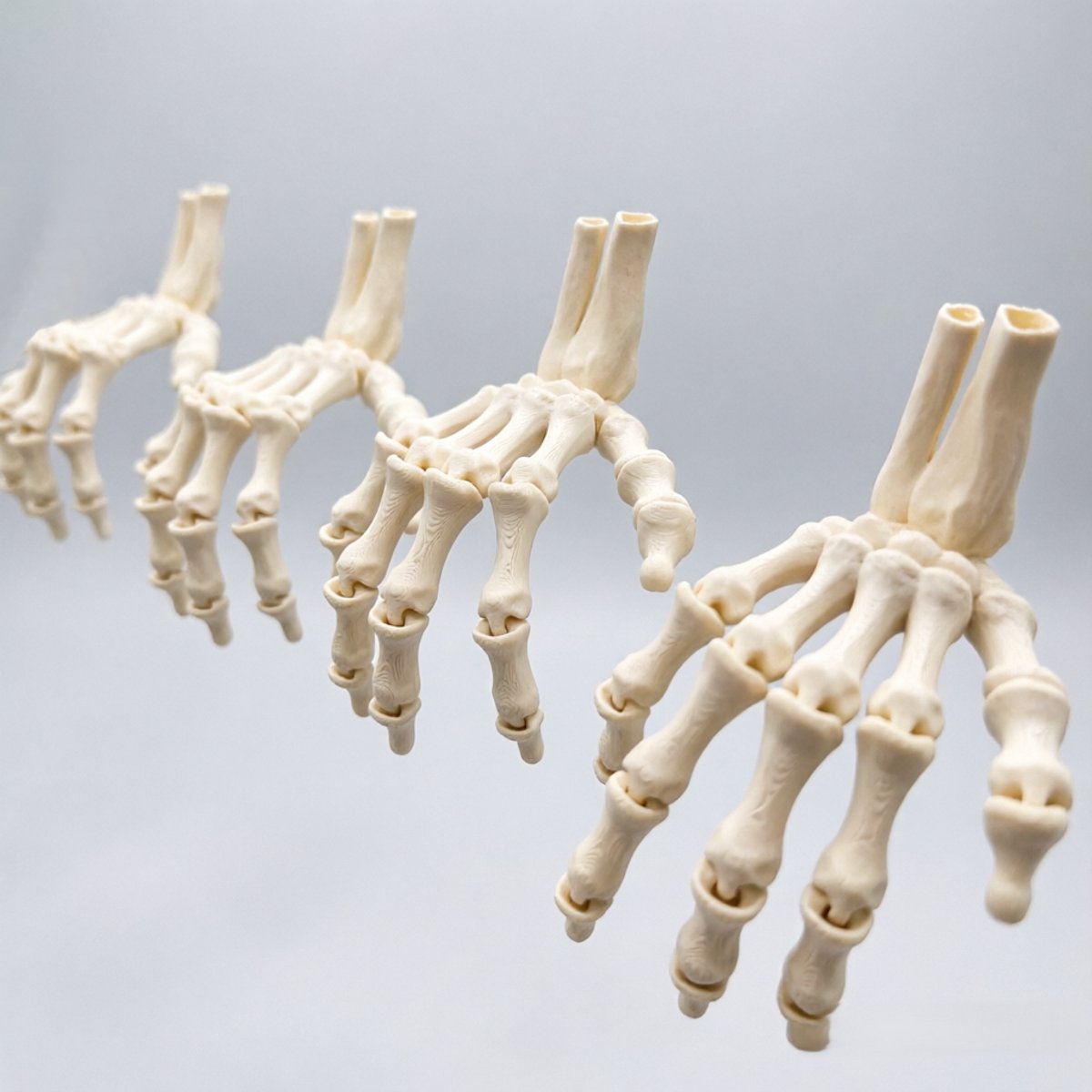 Namajunas - Halloween skelet handen - 2 paar - Halloween decoratie - Nep - Mini horror handen - Ghost party terror props voor Halloween feestartikelen - Duurzaam materiaal - 3D geprint - Menselijke skeletten voor griezelige feestdecoratie in de tuin