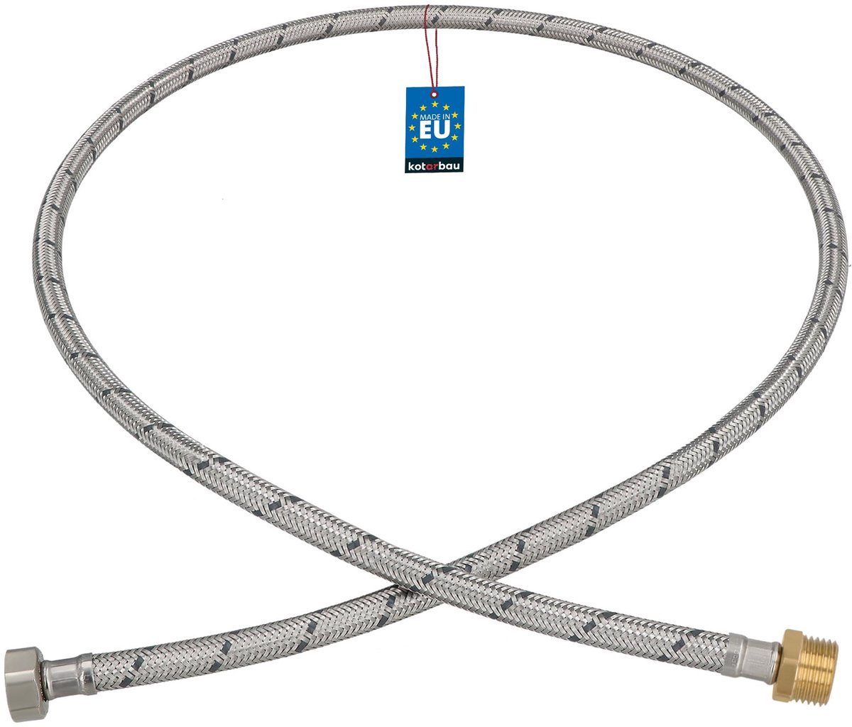 KOTARBAU® Flexibele Aansluitslang 1/2"x1/2" - Sanitaire Aansluitslang 140 cm - Flexibele Kraanslang - Buitendraad x Binnendraad - Aansluitslang Armatuur - Gevlochten Roestvrijstalen Aansluitslang