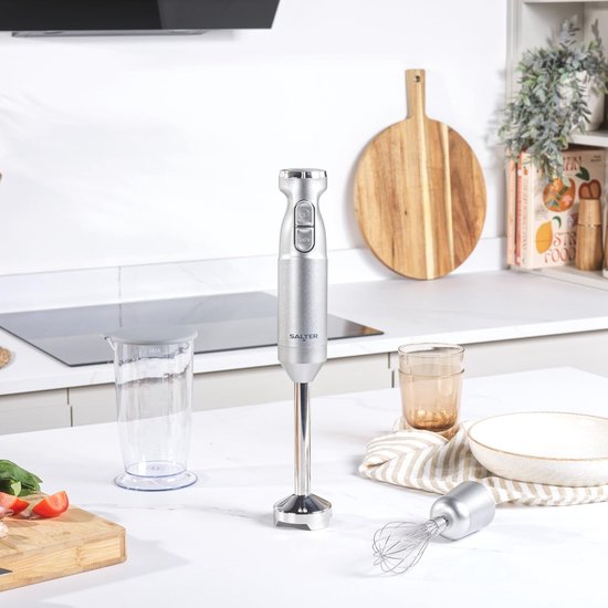 Keukenmixer Blender - 2-in-1 Keukenapparaat - Eten Bereiden - Variabele Snelheid - 700 ml - Zilver — afbeelding 2