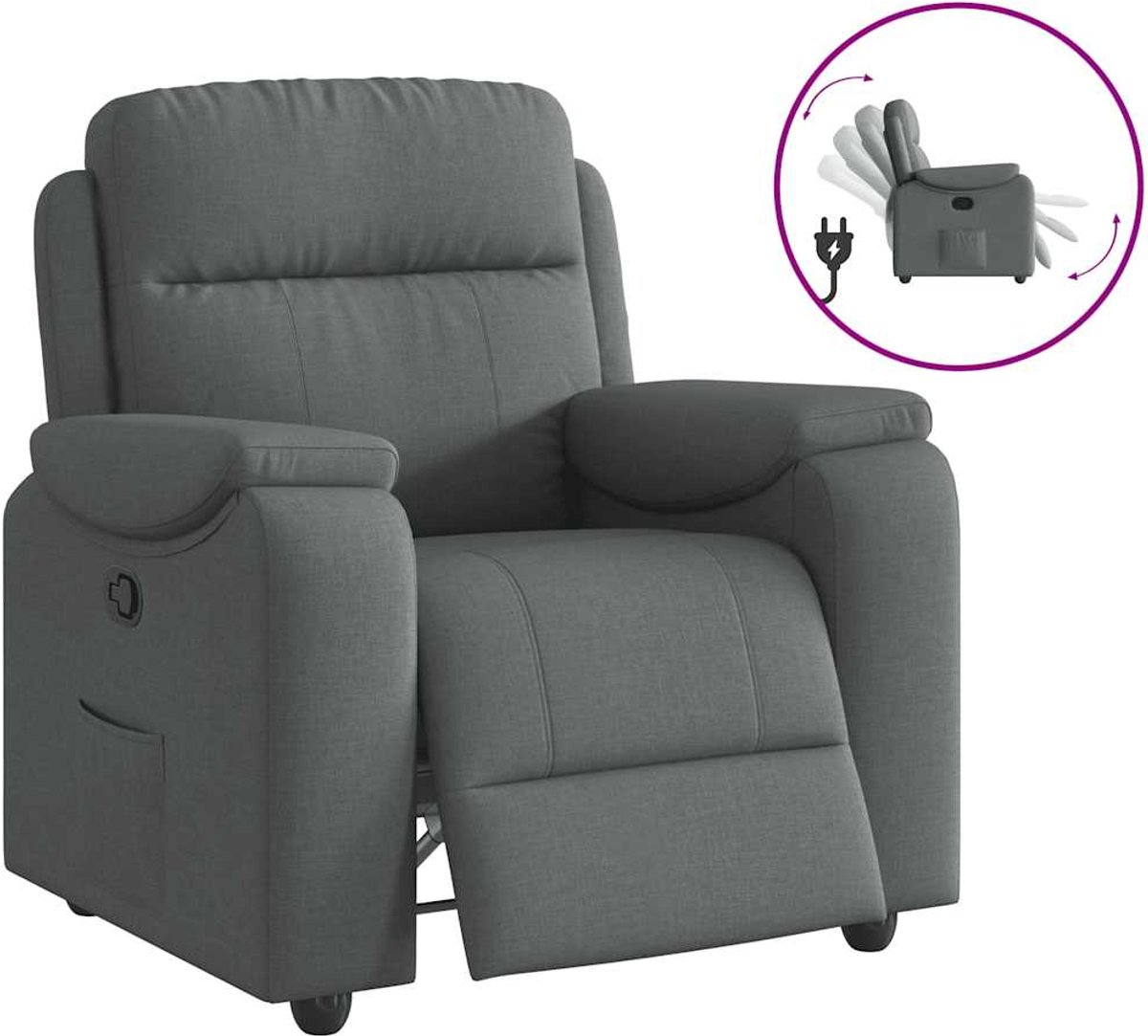vidaXL Relaxfauteuil - donkergrijze - stof Donkergrijs