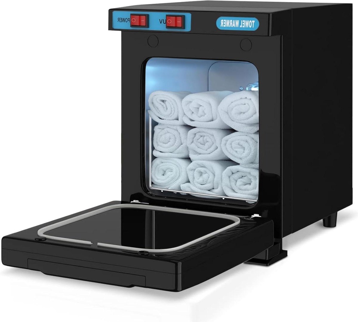 Handdoekwarmer - Sterilisator - Hygiënisch maken - Stoomdesinfectie UV - 21.4 cm breed - Zwart