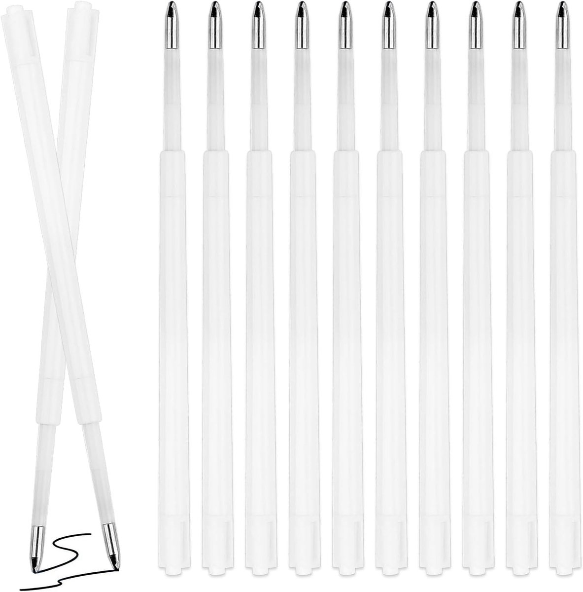 SnelShoppen - 50 Stuks Zwarte Balpenvullingen 1,0 mm - Sneldrogend en Slijtvast - Reservevullingen voor Standaard Balpen - Ideaal voor Kantoor, School