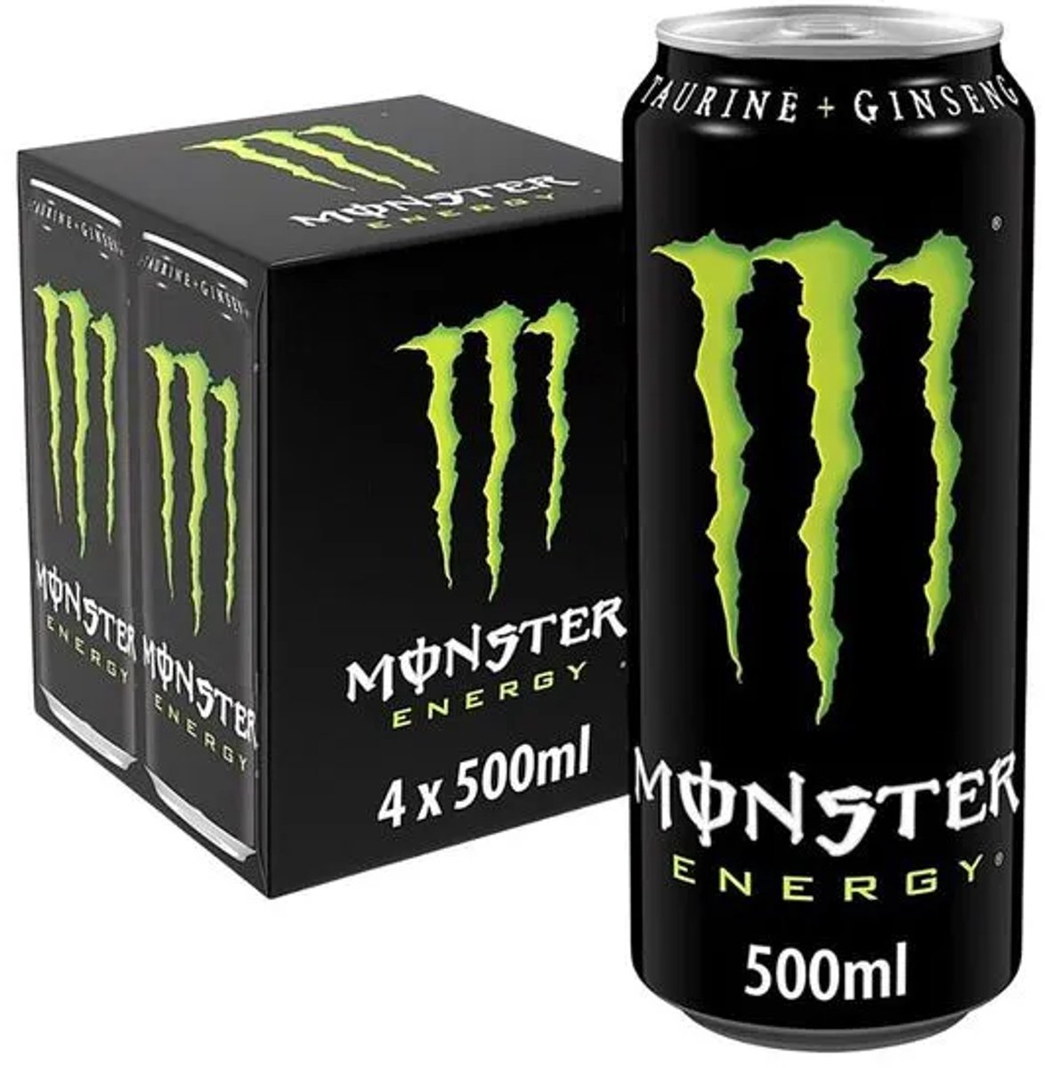 Monster Energy Original Energy Drink – 24 Blikken à 500 ml – 12 Liter – 6x 4-Pack