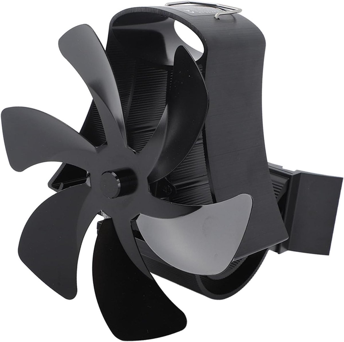 Haardventilator Warmte-aangedreven - Kachelventilator Wandmontage - Luchtcirculatie Verbeteren - Magnetische Installatie - 21D x 20B x 19H cm - Zwart