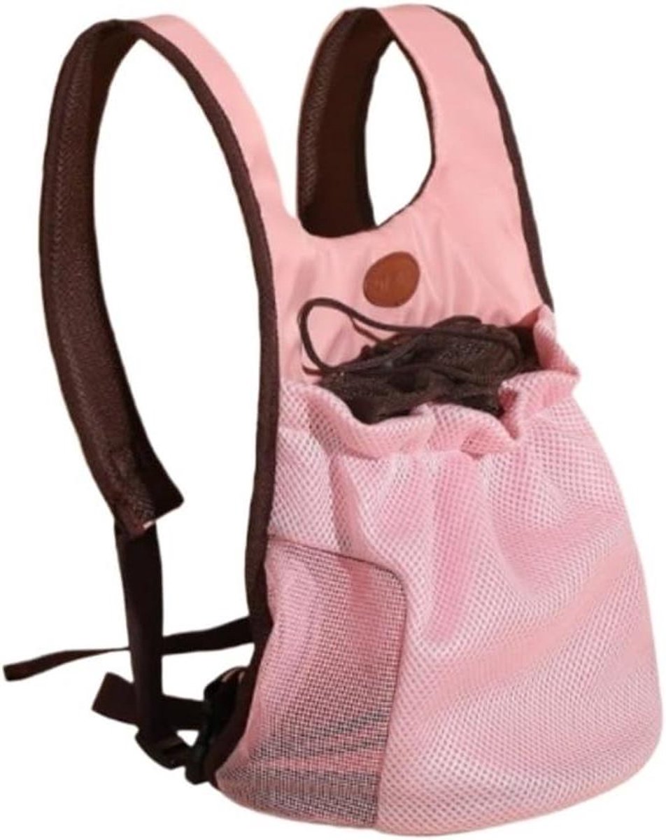 Transporttas Kat - Kattenrugzak Reismand - Huisdier Vervoeren - Verstelbaar Hoofd naar Buiten - 26x28x16cm - Roze