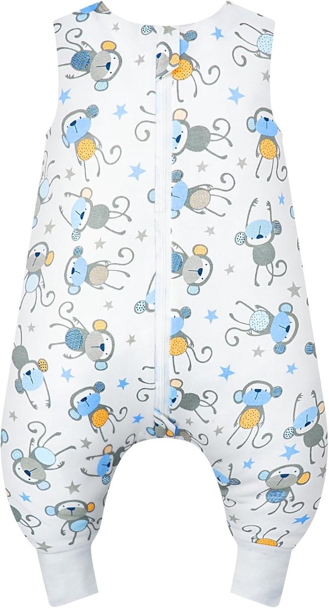 Baby Slaapzak met Voeten, 0.5 Tog Isolatie, 100% Katoen, Mouwloze Slaapzak voor Peuters, Zomer Slaapzak voor Jongens en Meisjes, 70 cm, Comfortabele Baby Slaapoplossing