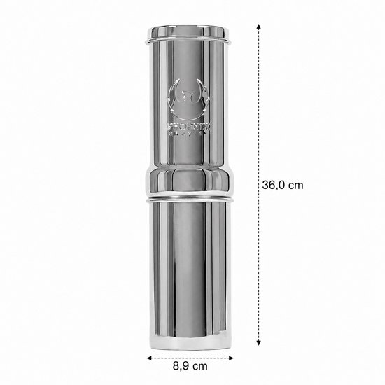 Phoenix Gravity 1 liter waterfilter met de afmetingen 36,0 cm hoog en 8,9 cm breed