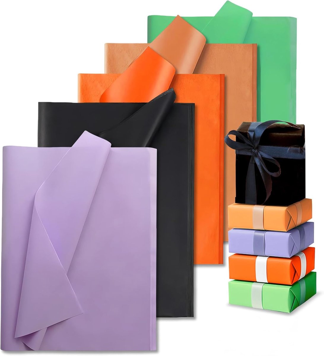 SnelShoppen - Weefselpapier voor Geschenken Inpakken - Halloween-stijl B - Kleurig Tissue Papier - Perfect voor Feestdagen, Verjaardagen en Halloween