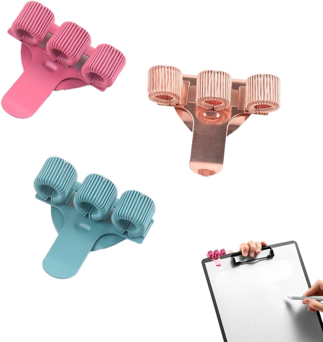 SnelShoppen - 3 Pack Verpleegkundige Accessoires, Rvs Penhouder, Verstelbare Driehoek (Roségoud, Roze & Groen) voor Artsen, Verpleegkundigen en Pilote