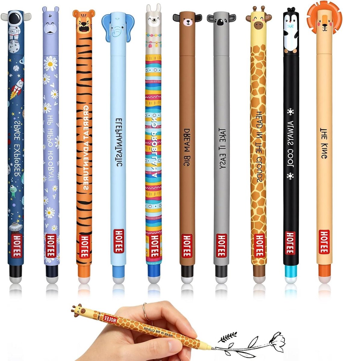 Uitwisbare Gelpennen - Rollerball Pennen Gum - Fouten Corrigeren - Warmtegevoelige Inkt - 07 mm - Assorti