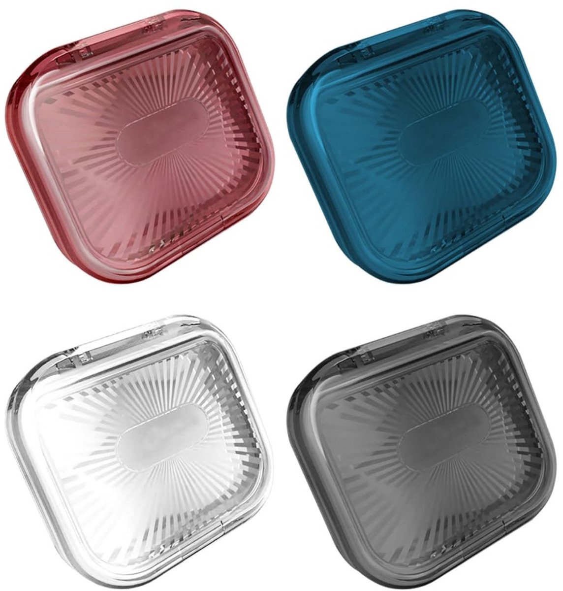 SnelShoppen - Set van 4 Waterdichte Dozen voor Tandheelkundige Apparaten, Draagbare Orthodontische Druppelbox met Middenvak, Compact en Ergonomisch On