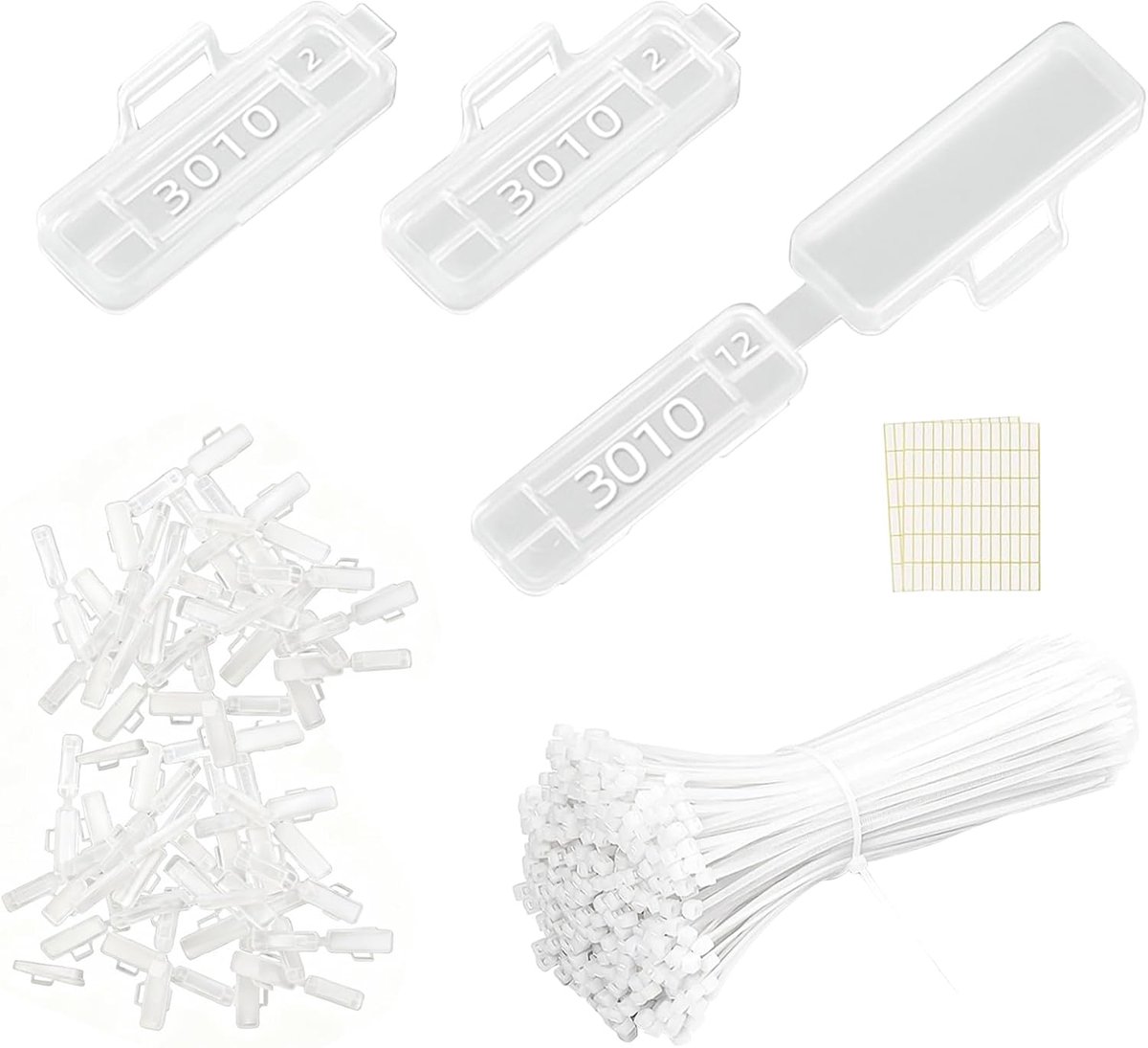 OMJMYY Pack of 200 Cable Labels Recognition Box with 200 Reusable Cable Ties Cable Lettering Clip Waterproof - ShopVlot