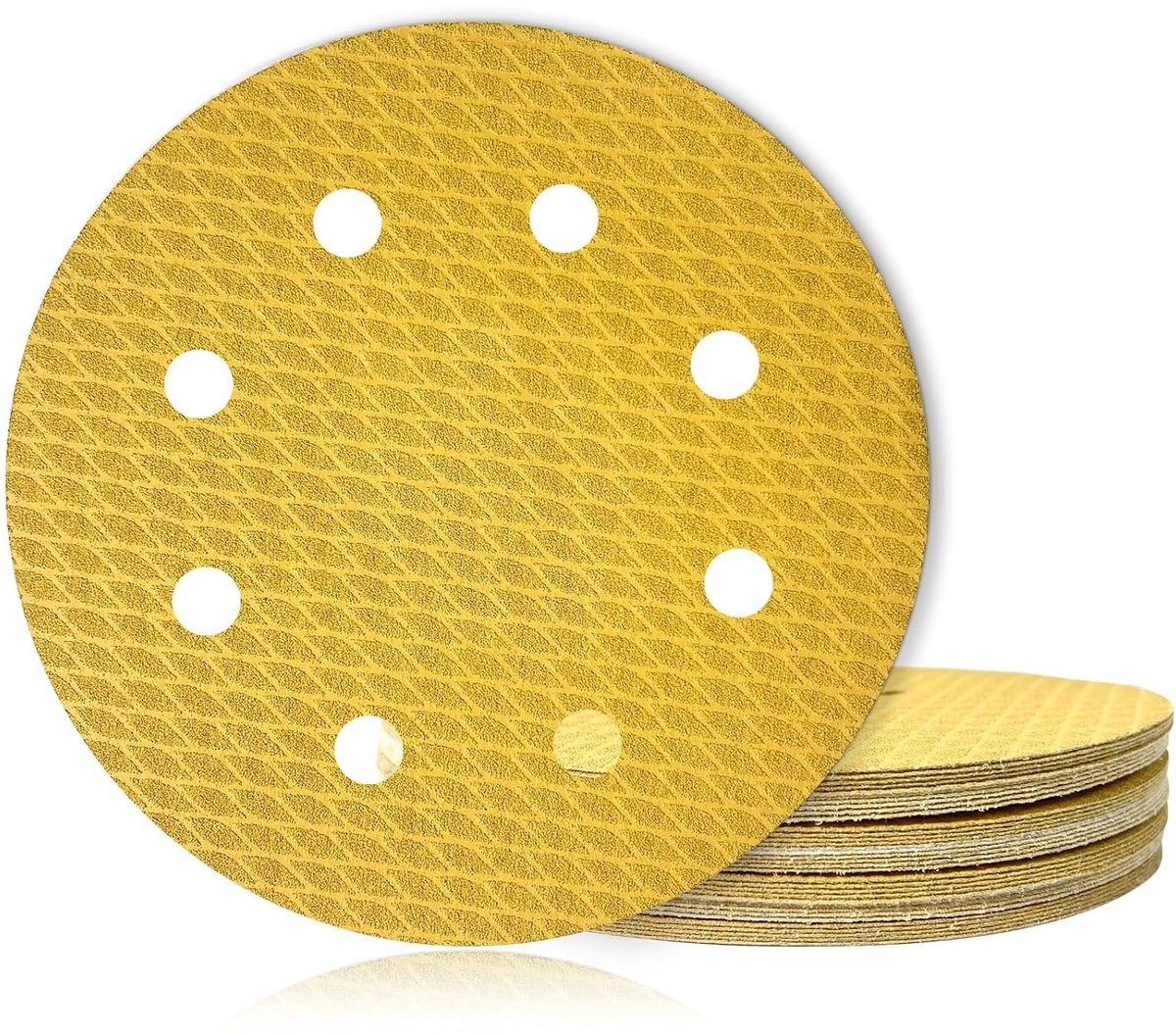 SnelShoppen - Pack van 40 Schuurpapier, 180 mm, (60/80/120/240 Korrel), Hoogwaardige Schuurdiscs, 8 Gaten met Aluminium Oxide en Latex Papier Basis, G
