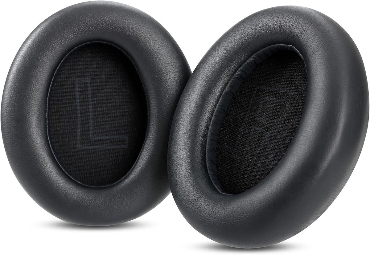SnelShoppen - Vervangende Oorkussens Voor Soundcore Anker Q11i Draadloze Over-Ear Bluetooth Hoofdtelefoon - Zacht Eiwit Leer Geheugen Foam - Zwart
