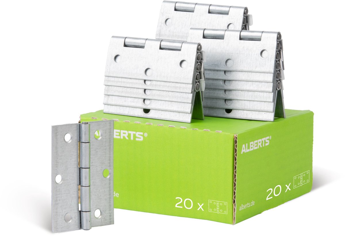 Alberts 850210 scharnier | halfbreed | elektrolytisch geel verzinkt | 80 x 58 mm | set van 20