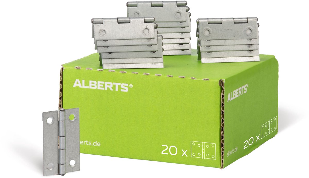 Alberts 849955 scharnier | smal | sendzimir verzinkt | 51 x 30 mm | set van 20