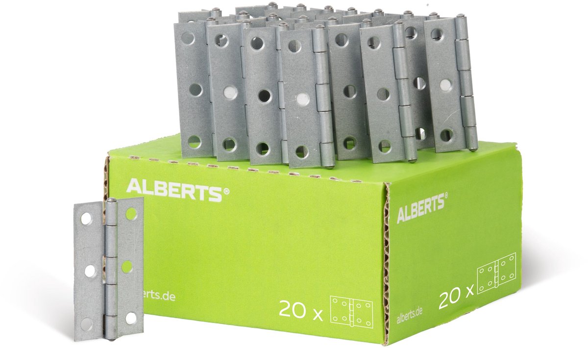 Alberts 849962 scharnier | smal | sendzimir verzinkt | 60 x 34 mm | set van 20