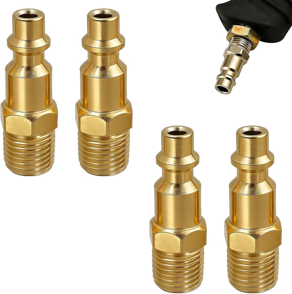 Compressed Air Connector 1/4 inch - Messing Slangkoppeling - Ventielverbinding - Duurzaam voor Compressors - SnelShoppen