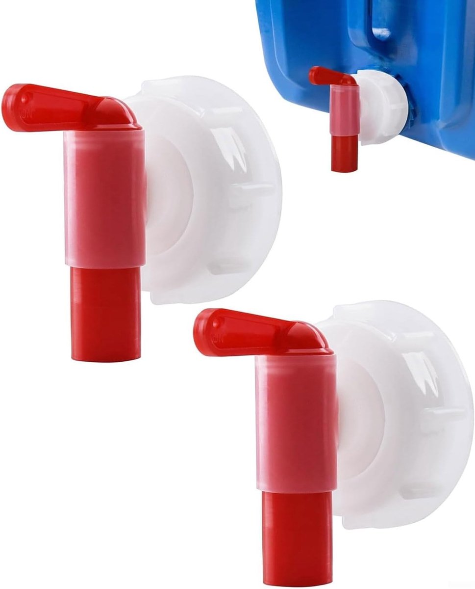 SnelShoppen - 2 Stuks Doseertap DIN51 - AH 23/51 HF Voor 5L en 15L Jerrycan - Voedselveilig, Robuuste Kunststof, Gemakkelijk in Gebruik, Lekvrij, Voor