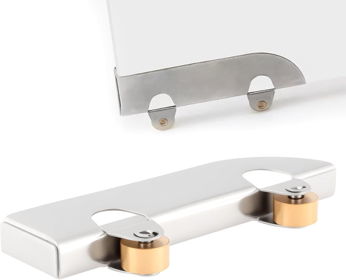 SnelShoppen - 10x 5mm RVS Glazen Schuifdeur Rollen Met Koper Wielen Voor Soepele Beweging, Ideaal Voor Glazen Deuren, Duurzaam en Stil