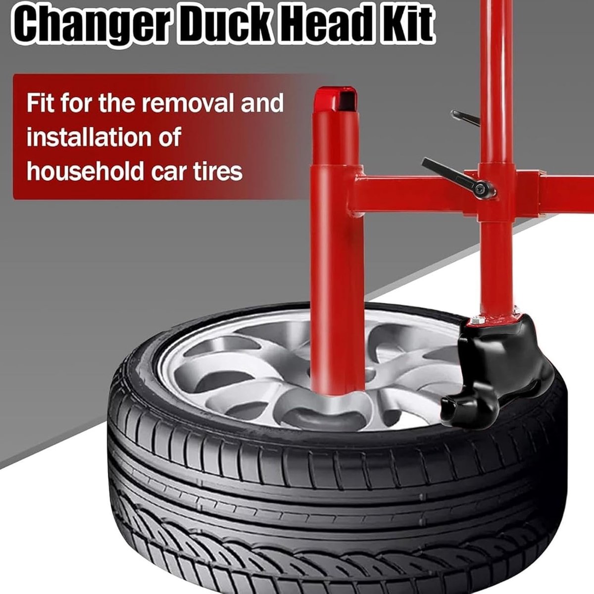 SnelShoppen - Upgrade Handmatige Bandenwisselaar Duck Head Kit, Stalen Duck Head met Zilveren Conus, Geschikt voor de Meeste Auto Banden, Verbeterd De